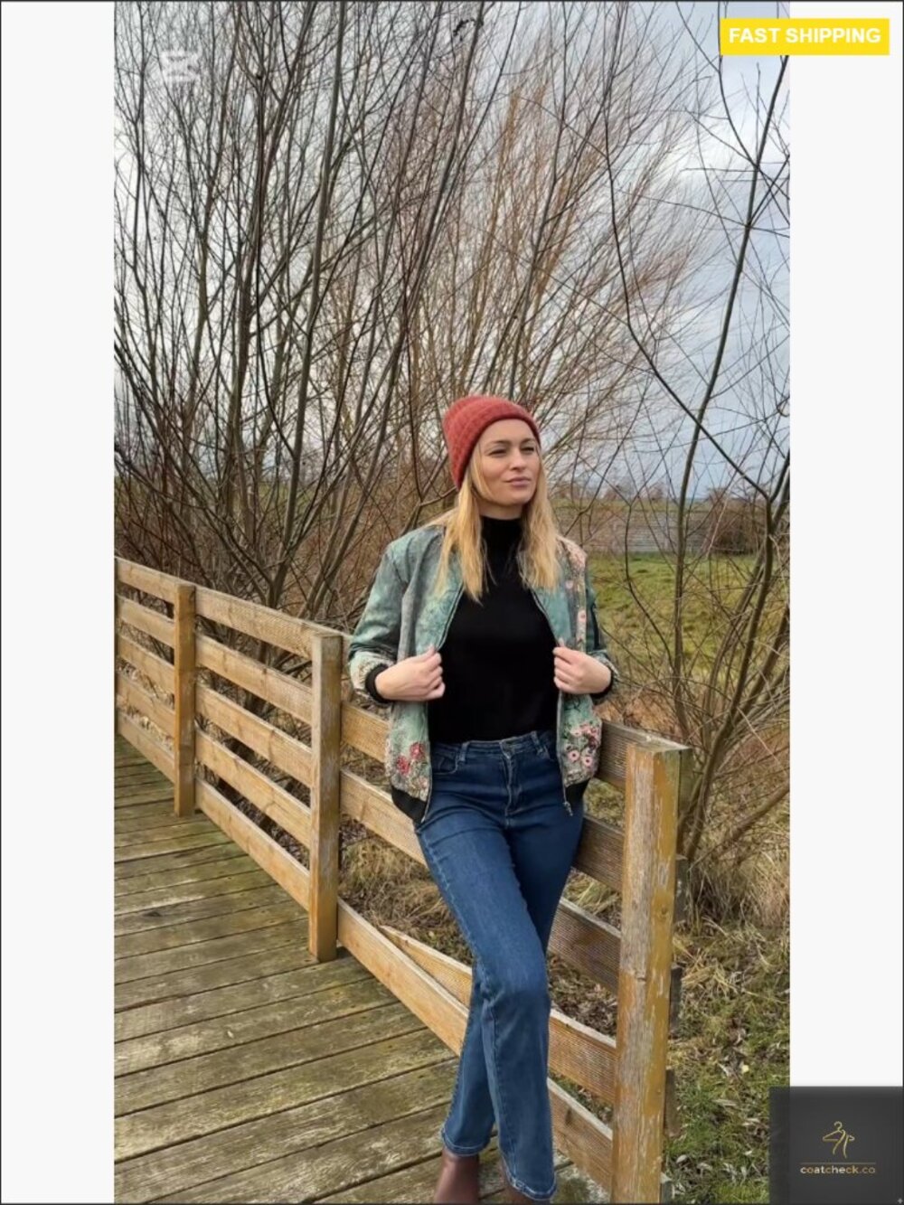 Quilted Bomber Jacket Zip Up Lightweight Casual Coat with Pockets Long Sleeve - Picture 6 of 6